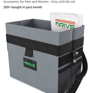 DRIVE Auto Car Organizer Cooler Garbage Can Grey with Hooks